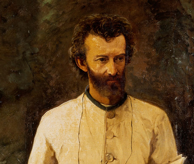 Portrait painting of Maclay Korsuhin in 1886 by De Miklouho.
