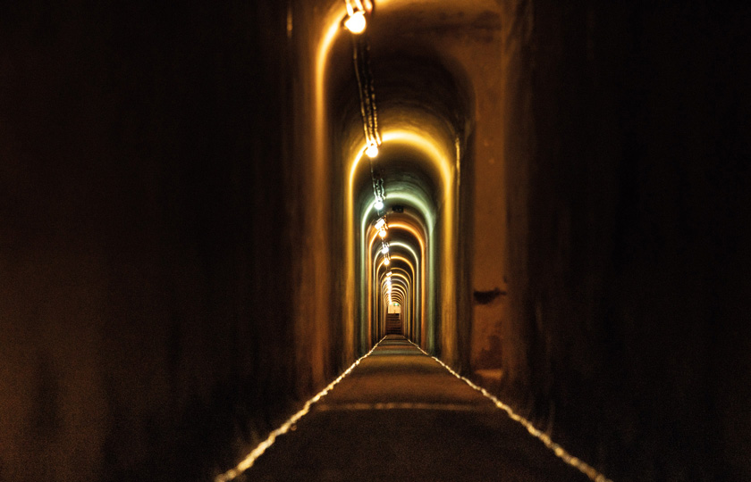 Inside a 200-metre-long military tunnel complex at North Head Sanctuary in Manly.